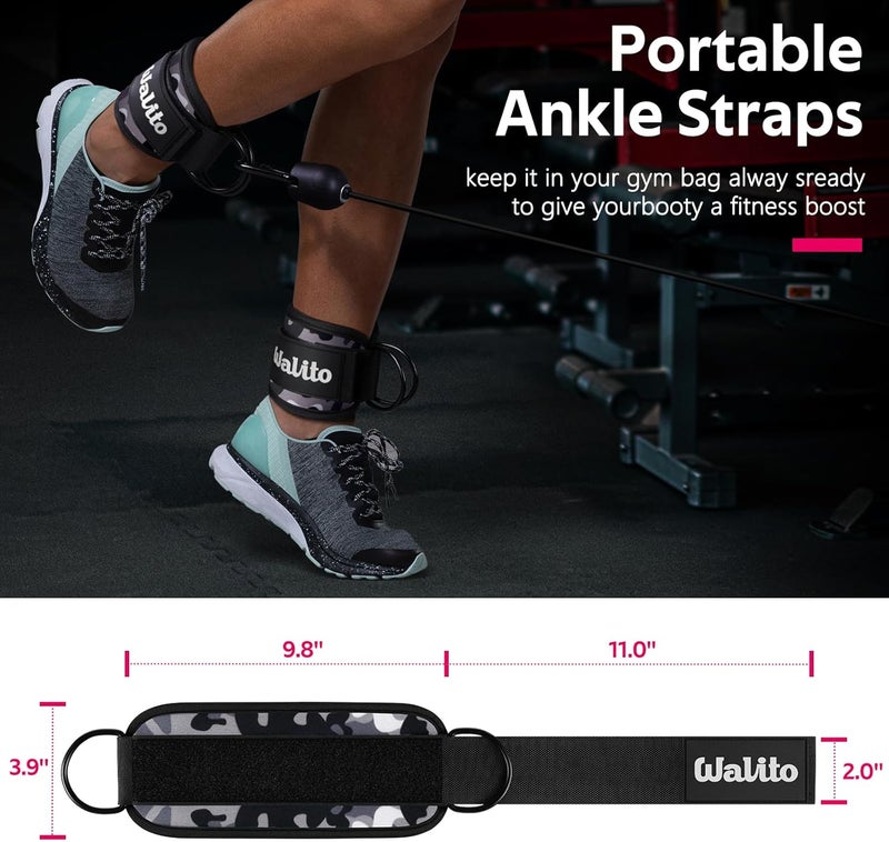 WALITO Gym Ankle Straps for Cable Machines Women & Men - Glute Kickback Ankle Cuff, Adjustable Cable Machine Accessories for Leg Extensions, Hip Abductors & Lower Body Workouts - Image 3